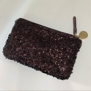 LOFT NWOT Sequin+ Dot Pouch